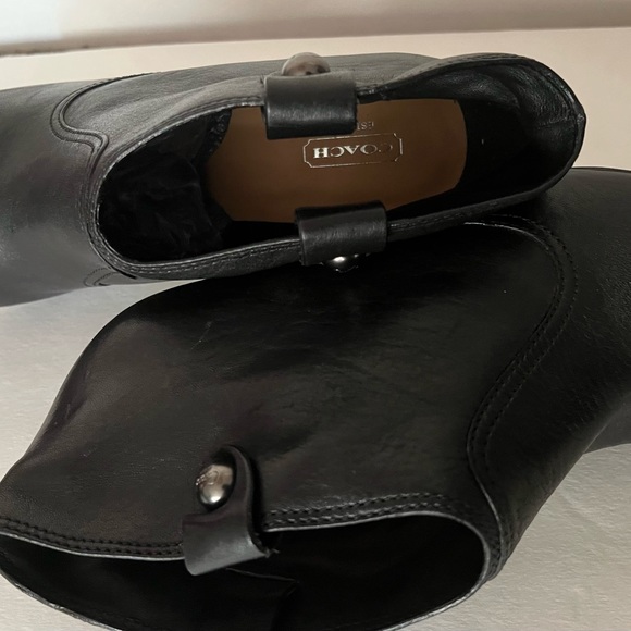 Coach Black Leather Ankle Booties- Size 10 - Picture 7 of 8